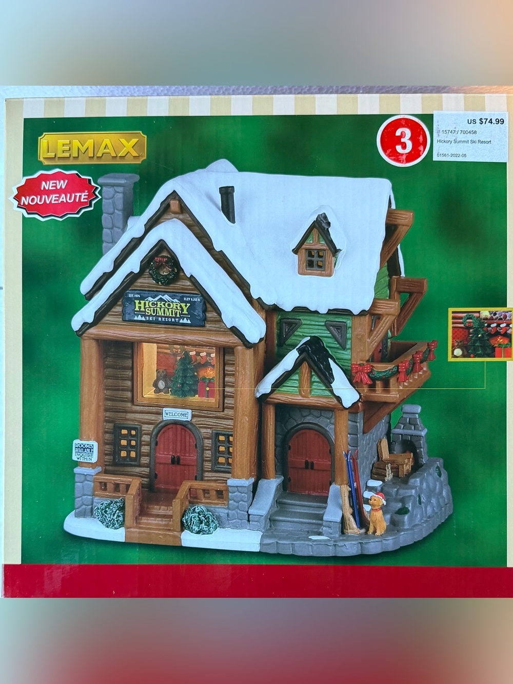 Lemax Hickory Summit Ski Resort Lighted Porcelain Christmas House Building 2022